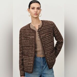 Brand New Fabrique Alex Rotin Boxy Tweed Jacket in Brown